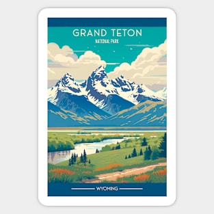 Grand Teton National Park Travel Poster Sticker